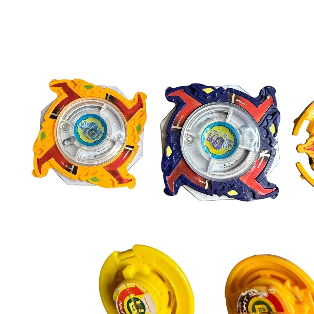 Vintage Beyblade Dragoon Lot 5pc Blue‎ Yellow Original Series Battling Tops